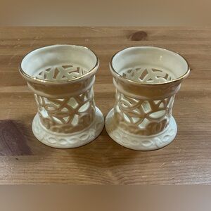 Lenox:illuminations ivory porcelain vintage votive candle holders set of two